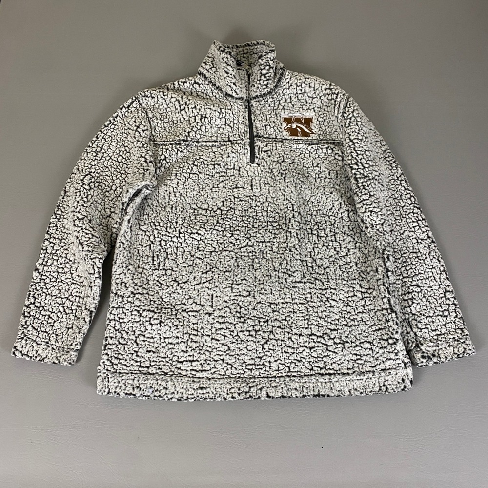 Western Broncos Sherpa Fleece Jacket Medium Pullover NCAA Gray Boxercraft‎